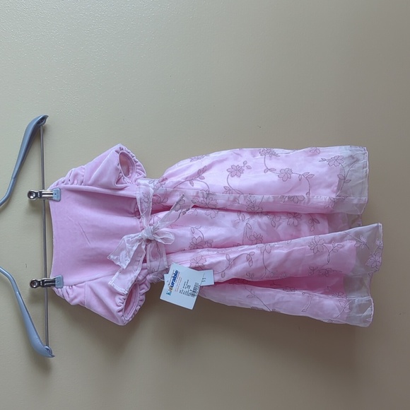 $5 with bundle NWT Little girl's pink floral dress Easter Birthday Tulle Sz 2 - Picture 2 of 8